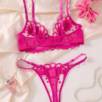 Sexy Embroidered Floral Lingerie Set – European and American-Style Push-Up Bra & Thong, Sensual Pure-Delight Outfit thumbnail