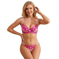 Sexy Embroidered Floral Lingerie Set – European and American-Style Push-Up Bra & Thong, Sensual Pure-Delight Outfit thumbnail