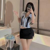 Sexy Female Police Officer Costume - Tight Role Play Uniform for Teachers, Students & Cosplay Enthusiasts thumbnail