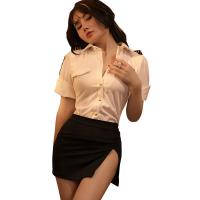 Sexy Female Police Uniform Costume Set - Role Play Lingerie Short Skirt Outfit for Cosplay & Adult Fun thumbnail