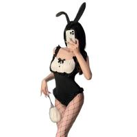Sexy Fishnet Bodysuit Set - Busty Lace Rabbit Costume with Snap Crotch, Naughty Lingerie Outfit for Women thumbnail