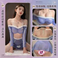 Sexy Football Cheerleader Costume Set - Flirty Detachable Lingerie Skirt Outfit for Cosplay & Role Play thumbnail