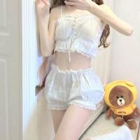 Sexy Girly Lingerie Sleepwear Set - Sheer Palace-Inspired Two-Piece Pure & Tempting Loungewear thumbnail