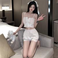 Sexy Girly Lingerie Sleepwear Set - Sheer Palace-Inspired Two-Piece Pure & Tempting Loungewear thumbnail