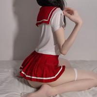 Sexy Innocent Schoolgirl Lingerie Set - Pleated Mini Skirt Costume Outfit for Role Play & Cosplay thumbnail