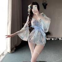 Sexy Japanese-Style Lingerie Sleepwear Set - Plus Size Kimono Outfit for Bedroom Romance & Seduction thumbnail