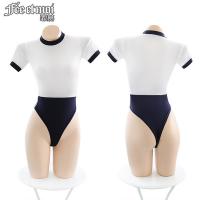 Sexy Japanese-Style Open-Crotch Bodysuit - Seductive Swimwear-Inspired Lingerie Set for Adults thumbnail