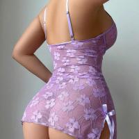 Sexy Lace Backless Bodysuit Set - Sheer Temptation Lingerie for Women, Pure Allure Outfit thumbnail