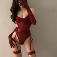 Sexy Lace Bodysuit Set with Boning & Straps - Elegant Sheer Corset Top for Women thumbnail