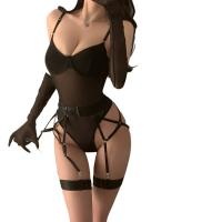 Sexy Lace Bodysuit Set with Boning & Straps - Elegant Sheer Corset Top for Women thumbnail