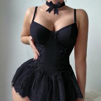 Sexy Lace Bodysuit for Women – Elegant Shapewear Tank Top with Floral Trim & Backless Design thumbnail