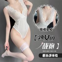 Sexy Lace Bodysuit for Women – Seductive Tight-Fit Mesh & Lace One-Piece Outfit Set thumbnail
