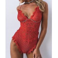 Sexy Lace Bodysuit for Women - Sheer Mesh & Lace Thong Bodysuit, All-Over Lace Erotic Lingerie Set thumbnail