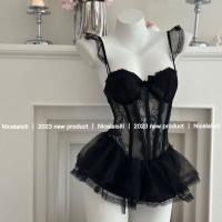 Sexy Lace Bralette Sleep Set with Underwire & Puff Skirt – French-Inspired Matching Lingerie Outfit thumbnail