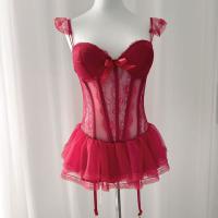 Sexy Lace Bralette Sleep Set with Underwire & Puff Skirt – French-Inspired Matching Lingerie Outfit thumbnail