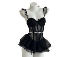 Sexy Lace Bralette Sleep Set with Underwire & Puff Skirt – French-Inspired Matching Lingerie Outfit thumbnail