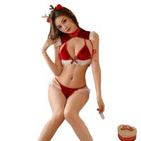 Sexy Lace Cheongsam Camisole Set for Women – Busty-Look Sleepwear & Lingerie Ensemble thumbnail