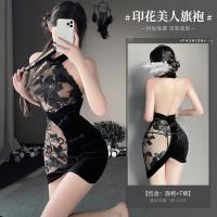 Sexy Lace Chinese Qipao Lingerie - Elegant Yujie Style Erotic Outfit for Couples, Spring Passion Set thumbnail