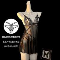Sexy Lace Lingerie Sleep Dress - Sheer Open-Crotch Nightgown for Women, Plus Size Tempting Sleepwear thumbnail