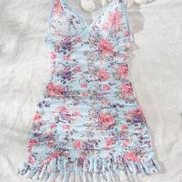 Sexy Lace Mesh Print Camisole Dress - Elegant Women's Intimate Sleepwear Set for US & EU Markets thumbnail