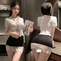 Sexy Lace Secretary Costume Set - Seductive Sleepwear for Women, No-Remove Pure Temptation Outfit thumbnail