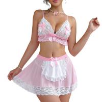 Sexy Lace See-Through Maid Costume Set - Erotic Lingerie Outfit for Women, Cross-Border Fashion thumbnail