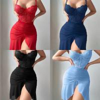Sexy Lace Sheer Lounge Set for Women –Europe and America-Style Mesh Bodysuit & Pencil Skirt Home Outfit thumbnail