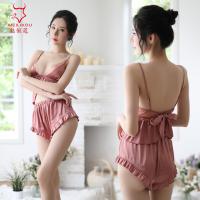 Sexy Lace Sleepwear Set for Women – Breathable Ice Silk Bedroom Lingerie Outfit, Comfortable & Alluring Nightwear thumbnail