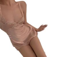 Sexy Lace Sleepwear for Women - Sheer Backless Slip Dress, Seductive Thin Mesh Lounge Set thumbnail