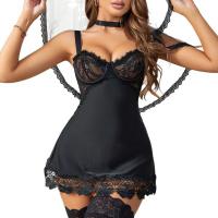 Sexy Lace Slip Dress - Sheer Seductive Lingerie Set for Women, No-Remove Intimate Outfit thumbnail