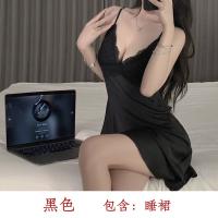 Sexy Lace Slip Nightgown with Deep V-Neck & Bow Detail – Autumn Romantic Sleepwear Set thumbnail