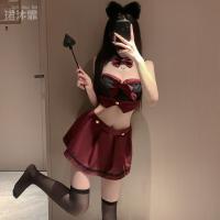 Sexy Lingerie Set - Seductive JK Schoolgirl Outfit with Bow & Pleated Skirt, No-Remove Pure Temptation Ensemble thumbnail