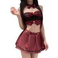 Sexy Lingerie Set - Seductive JK Schoolgirl Outfit with Bow & Pleated Skirt, No-Remove Pure Temptation Ensemble thumbnail
