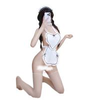 Sexy Maid Costume with Heart Design - Flirty Lace & Strap Apron Outfit for Role Play & Cosplay thumbnail