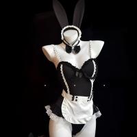 Sexy Maid Costume Lingerie Set with Underwire Push-Up Bra & Matching Sleepwear - QQNY Brand thumbnail