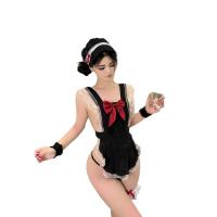 Sexy Maid Costume Set - Seductive Chef & Housemaid Lingerie with Sheer Stockings & Sleepwear, No-Remove Design thumbnail