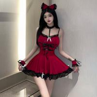 Sexy Maid Costume Sleepwear Set - Seductive Lingerie Nightgown for Role Play & Romantic Nights thumbnail