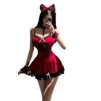 Sexy Maid Costume Sleepwear Set - Seductive Lingerie Nightgown for Role Play & Romantic Nights thumbnail
