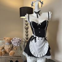 Sexy Maid Costume with Underwire Push-Up Bra - Cute & Flirty Lingerie Sleepwear Set for Women thumbnail