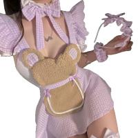 Sexy Maid Costume for Women - Cute Bear Chef Outfit with Ruffles, Sweet & Playful Kitchen Uniform Set thumbnail