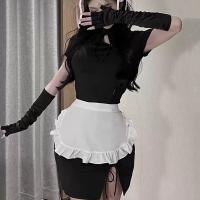 Sexy Maid Costume for Women - Devil Girl Chinese Style Split Qipao Outfit, Busty Nightclub & Cosplay Lingerie Set thumbnail