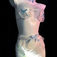 Sexy Maid Costume for Women - Lace Sheer Corset Outfit with Ties, Bow Details & Seductive Role Play Set thumbnail