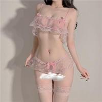 Sexy Maid Costume for Women - Lace Lingerie Set with Open-Crotch Design, Seductive & Playful Outfit for Role Play thumbnail