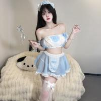 Sexy Maid Costume for Women - Lace One-Shoulder Lingerie Sleepwear Set, Role Play Outfit for Couples thumbnail