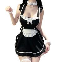 Sexy Maid Costume for Women - Lace Trimmed Erotic Apron Outfit with Adjustable Ties, Pure & Playful Lingerie Set thumbnail