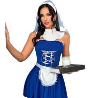 Sexy Maid Costume Set for Women - Lingerie Role Play Outfit with Backless Design & Adjustable Straps thumbnail