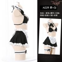 Sexy Maid Costume for Women - Seductive Lingerie Set with Sheer Mesh & Lace, Bedroom Role Play Outfit thumbnail