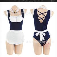 Sexy Maid Costume for Women - Seductive Adult Lingerie Bodysuit with Removable Pads & Chef Uniform Set thumbnail