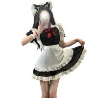 Sexy Maid Costume for Women - Seductive Role Play Outfit with Sheer Lace, Ties & Apron Set thumbnail