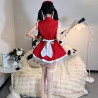 Sexy Maid Costume for Women - Soft Plush Christmas & New Year Lingerie Dress with Open-Front Design, Cute & Playful Slee thumbnail